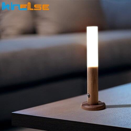 Creative Intelligent Auto PIR Motion Sensor USB Rechargeable Magnetic Night Lamp For Kitchen Cabinet Wardrobe Wall Lamp