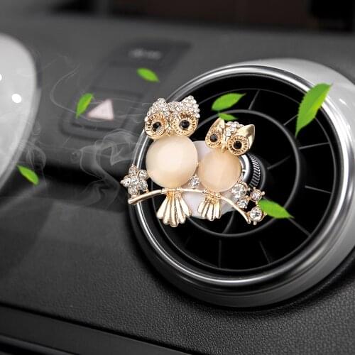 LEEPEE Car Air Freshener Vent Solid Fragrance Diffuser Diamond Owl Auto Outlet Perfume Car-styling