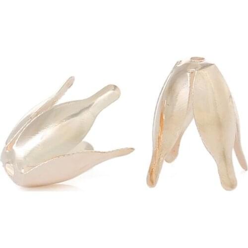 DoreenBeads Copper Bead Caps Flower rose gold color(Fit 10mm-28mm Beads)12mm x 10mm,Hole:Approx 0.8mm,200PCs