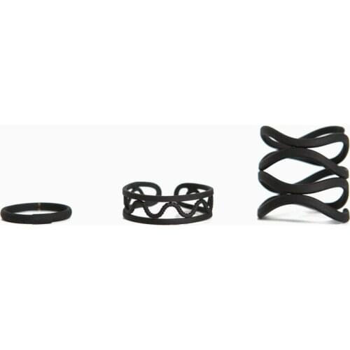 Rings set hollow black open rings for women punk cool unique design Christmas gifts for engagement tready rings jewelry