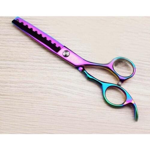 6 inch rainbow color pet grooming scissors