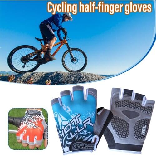 A Pair bike Gloves Ice Silk Half Finger Non-Slip Breathable Sunscreen Mittens Cycling Fitness Training Mitts Bicicleta
