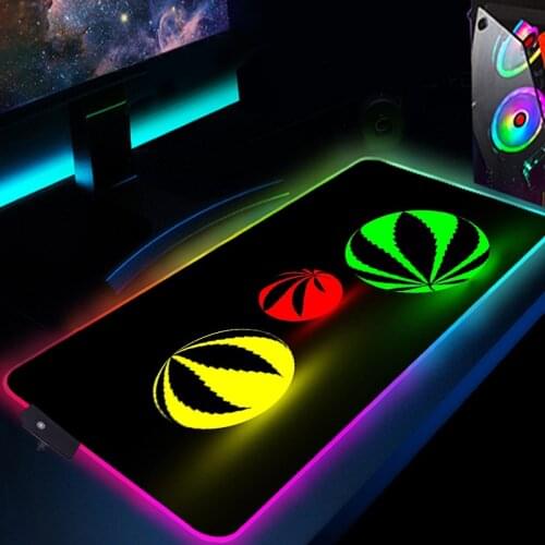 RGB Mousepad Green leaves Mouse Pad Large Gaming Mouse Mat Anime Mause Pad LED PC Desk Mat Gamer Computer Laptop Pad Mouse LOL