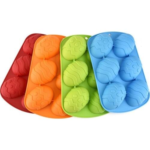 DIY Handmade Soap Mold 1pc 6-connected Silicone Easter Eggs Dinosaur Aromatherapy Mould Eggs Chocolate Mold Easter Home Decor