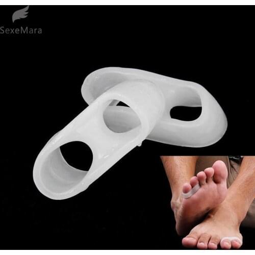 SexeMara 1 Pair Silicone Gel Little Toe Valgus Corrector Separator Straightener Protector