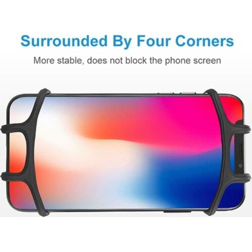 Bicycle Phone Silicone Mount Holder Universal Bike Handlebar Bracket 360Rotation