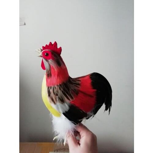 Cute real life cock model plastic&furs open-mouth chicken doll gift about 23x20cm xf3077