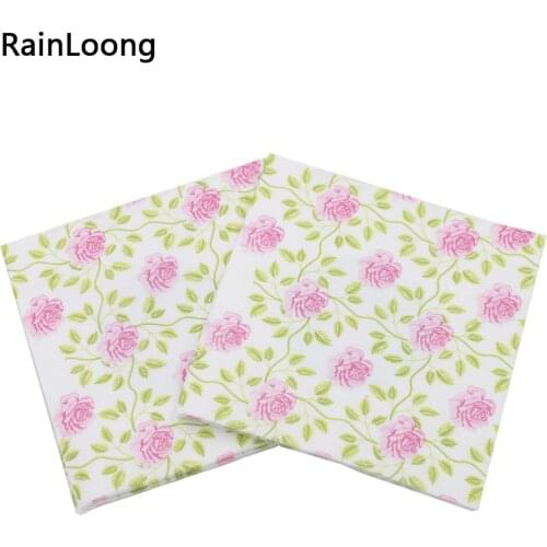 [RainLoong] Smaller Rose Print Paper Napkin Floral For Party Tissue Printed Napkins Supply 25cm*25cm 5packs (20pcs/pack)
