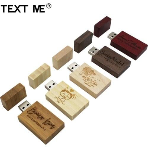 TEXT ME Free custom made LOGO wooden Personalized LOGO usb flash drive usb 2.0 4GB 8GB 16GB 32GB 64GB photography gift