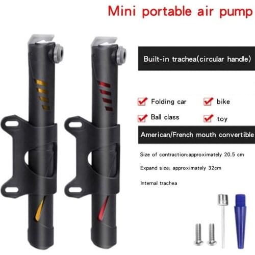 Bike pump ball needle portable mini bicycle foot pedal pump Air Pressure compressor tire inflator pressure gauge hight repair