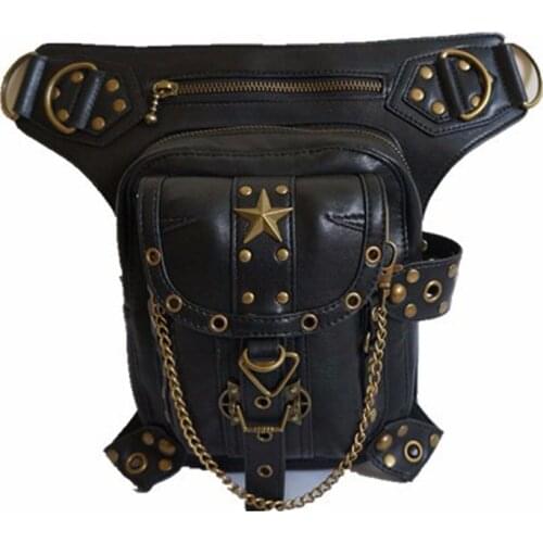 Gothic Women Steampunk Waist Bags Vintage Men Holster Bag Motorcycle Thigh Hip Belt Leg Packs Punk Rock Messenger Shoulder Bag