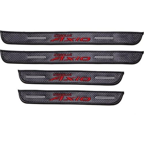 Embroidery Emblem Car Door Sill Protector Stickers Carbon Fiber Decorative For TOYOTA COROLLA Axio PREMIO ALLION Car Accessories