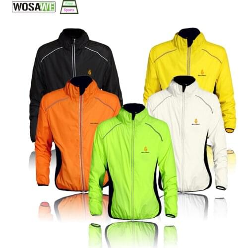 WOSAWE Cycling Windbreaker Jacket Cycling Motocross Riding Outwear Lightweight Waterproof Coat MTB Bike Jersey Reflective Coat