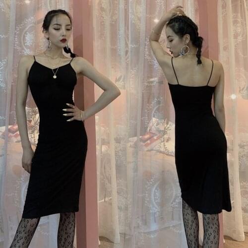 2020 Latin Dresses For Women Summer Clothes For Latin Dance Practice Wear Club Ladies Modern Tango Dance Show Black Dress BI934