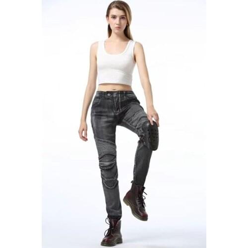 Womens Vintage Motorcycle Jeans Pantalones Motocicleta Hombre Feather Jeans Standard Edition Car Ride Pants Motorcycle Women