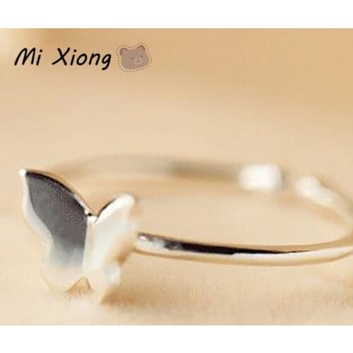 Mi Xiong 925 Sterling Silver Ring for Women Cute Butterfly Wild Luxury Jewelry Engagement Wedding Party Classic Elegant Delicate