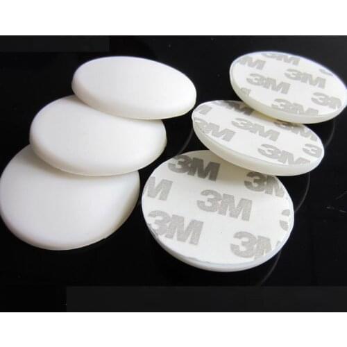 10x Cushion Pads Handle Knob Bumper Gasket Protector Anticollision Silicone Round Dia. 40mm White