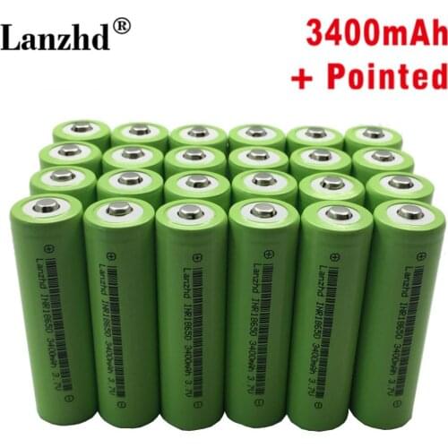 24PCS 18650 Battery VTC7 3.7V 3400mAh Li-ion 30A Discharge Rechargeable Battery 18650 for samsung US18650VTC7 batteries Pointed