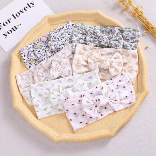 24pc/lot 2021 New Floral Prints Nylon Baby Headbands,Cartoon Animal Deer Rainbow Print Nylon Headband,Kid Girls Hair Accessories