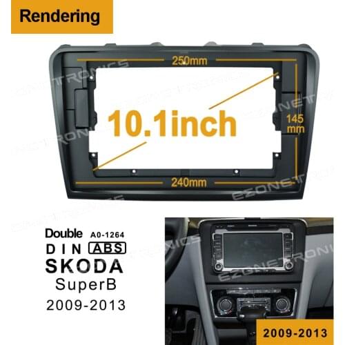 2Din 1Din Car CD DVD Frame Audio Fitting Adaptor Dash Trim Facia Panel 10.1inch For SKODA Superb 2009-13 Double Din Radio Player
