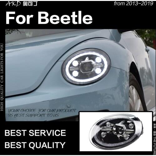AKD Car Styling for VW Beetle Headlights 2013-2020 Beetle LED Headlight DRL Head Lamp LED Projector High Low Beam Accessories