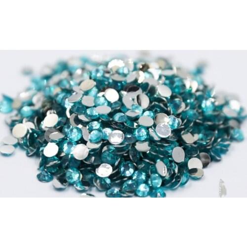 Aquamarine Color 3~6mm Flatback стразы Resin Non hotfix Rhinestones in Bulk Package Plastic Nail Art Decoration for Garment