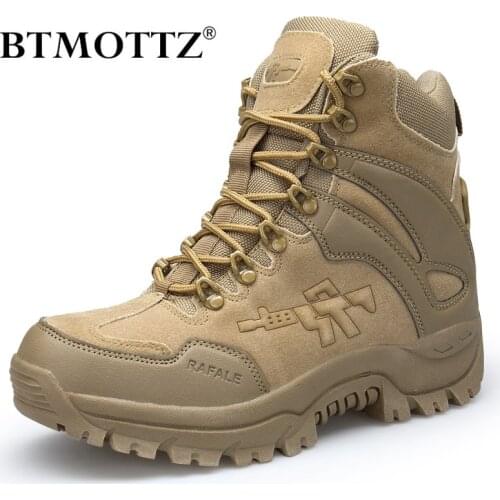 Tactical Military Combat Boots Men Genuine Leather US Army Hunting Trekking Camping Mountaineering Winter Work Shoes Bot BTMOTTZ