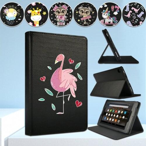 Tablet Case for Amazon Fire 7(5th/7th/9th) /HD 8 (6th/7th/8th) /HD10 (5/7/9th Gen) Cute Cartoon Pattern Front Bracket Cover