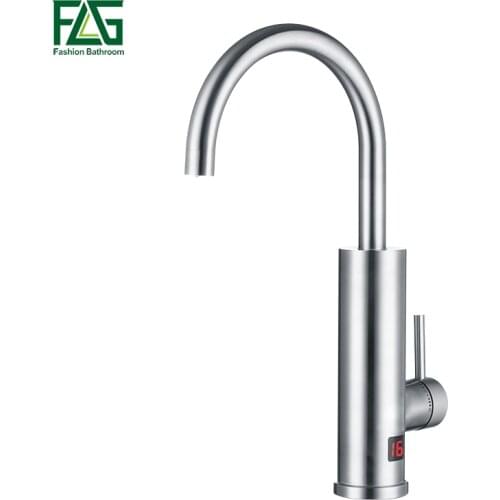 FLG 304 Stainless Steel Kitchen Faucets Water Heater Faucet Kitchen Electric Heating Water Sink Tap Instant Hot Faucet Heaters