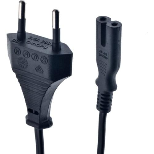 European regulation LCD TV elbow 8 word power cord hanging wall TV power cord,1M 3.2ft