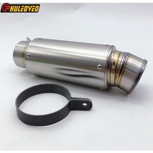 Customized Titanium Alloy ID:51mm/54mm/57mm/61mm/63mm/65mm/67mm/70mm Motorcycle Exhaust Pipe Muffler Escape with Carbon Clamp