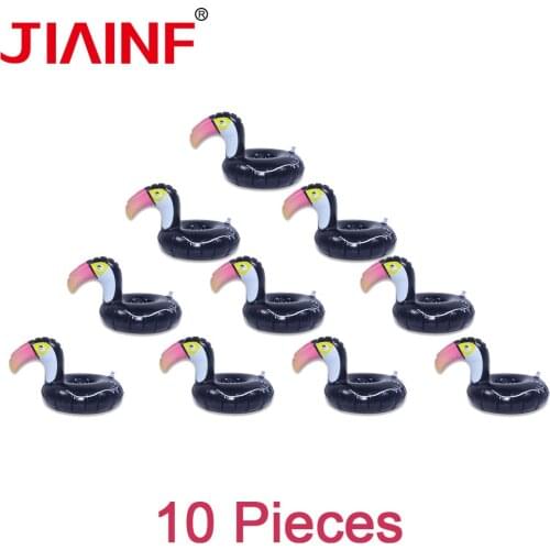 JIAINF summer 2018 water toys Black Toucan Cup holder inflatable drink holder pool float kids toy bathing party water recreation
