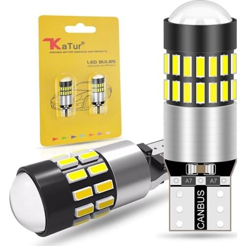 Katur 2pcs T10 Led CANBUS bulbs W5W 194 168 W5W Clearance Parking Lights 3014 SMD No Error 6000K White Interior Map Dome Lights