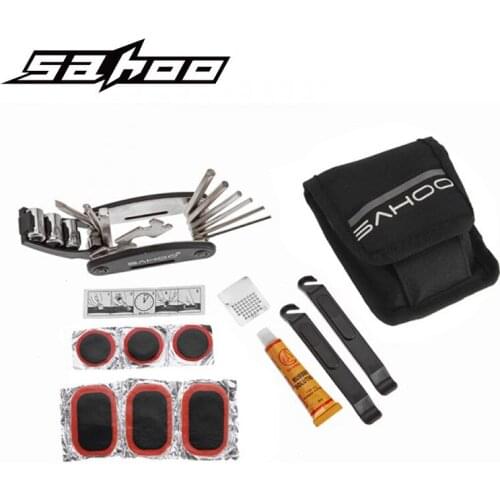 SAHOO Bike Tools 16 In 1 Multi Bicycle Repair Tools Folding CyclingTire Repair Tools Kits Sets Herramienta Bicicleta