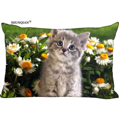New Cute Cat Pillow Case Custom Wedding Pillowcase Cover Cases Gift Zippered Rectangle Pillow Case