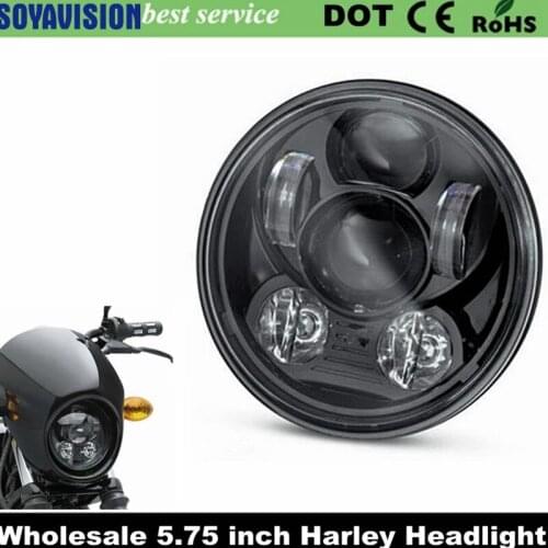 New Motos Accessories 5.75" headlight motorcycle 5 3/4" led headlight for Harley 5-3/4" Motorcycle Black Projector 883 1200