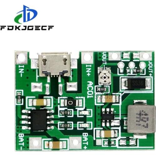 10PCS Lithium Li-ion 18650 3.7V 4.2V 9V 5V 2A Battery Charger Board Adjustable DC-DC Step Up Boost Module TP4056