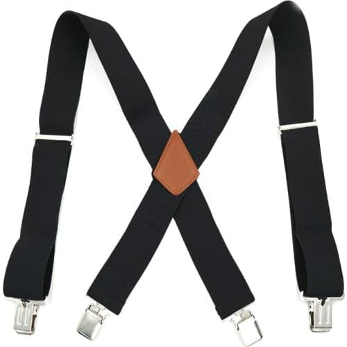 JIERKU Suspenders Mans Braces 4 Clips Suspensorio Trousers Strap Adjustable Father/Husbands Gift 5.0*120cm JK4C077