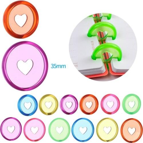 35mm Transparent Color Plate Buttons Notebook zhuang ding quan Sheet Button Mushrooms Holes Hand Ledger Accessories