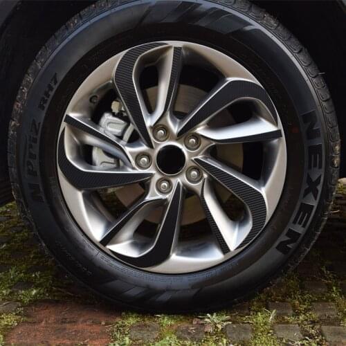 R17 Carbon Fiber Wheel Hub Stickers Rim Sticker Trim Decoration For Hyundai Tucson 2015 2016 20172018 2019 Decal Car-Styling