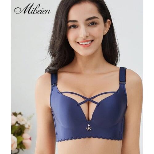 Plus size bra Cross back Sexy gathering underwear women Large cup to collect auxiliary milk 48D