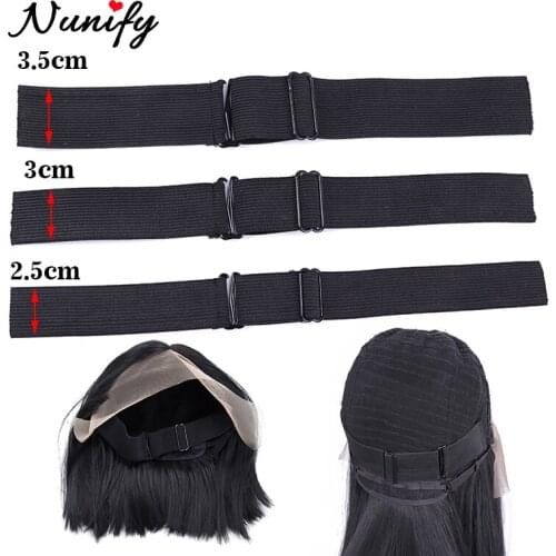 Nunify Adjustable Black Nylon Highest Elastic Bands For Wigs Making Wig Caps Hair Net Lace Net Sewing Rubber Wig Making Tools