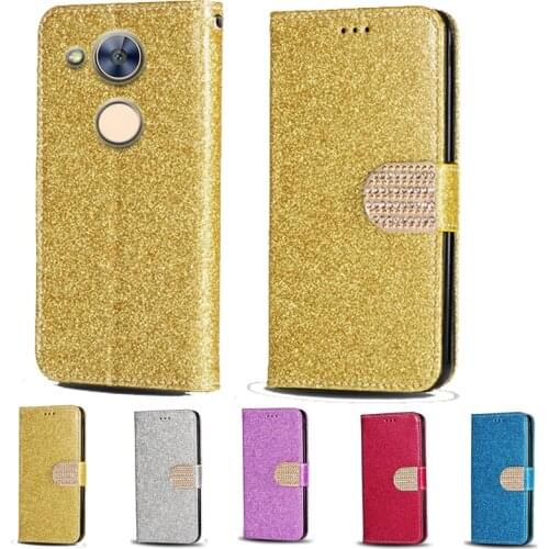 For Huawei Honor 6A Pro Luxury Glitter Diamond Flip Leather Wallet Phone Case For Honor 6C Pro Phone cover with card slot
