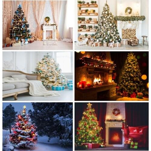 SHENGYONGBAO Art Fabric Christmas Day Photography Backdrops Prop Christmas Tree Festival Photo Studio Background XT20924SD-09