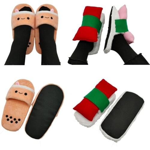 Cute Creative Cartoon Slippers Milk Tea Cup Couple Cotton Winter Indoor Warm And Comfortable Non-Slip Slip-On Slippers