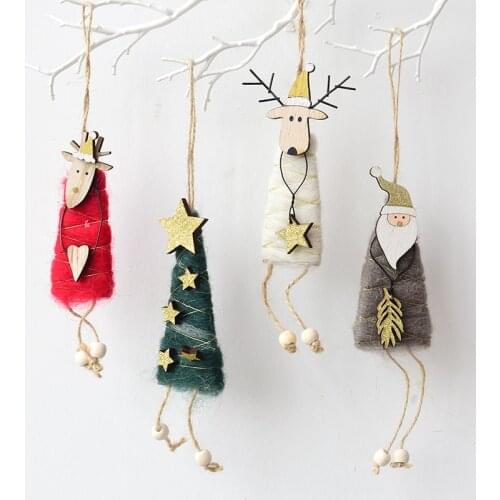 Nordic wool felt Santa Claus decoration small pendant Christmas deer Christmas ornament