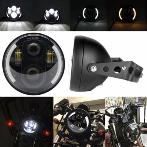 5-3/4" 5.75 inch Motorcycle Moto LED Projector Full Halo Headlight For 5.75 inch Motorcycle