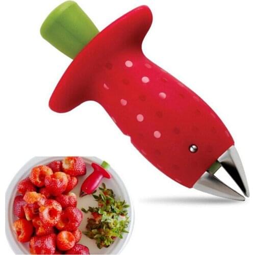 1Pcs Strawberry Hullers Metal +Plastic Fruit Remove Stalks Device Tomato Stalks Strawberry Knife Stem Remover Fruit Slicer