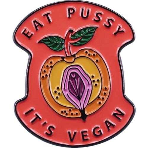 Vagina Feminist enamel Pin Apple Brooch Fruit Jewelry Lady Shirt Backpack Accessory