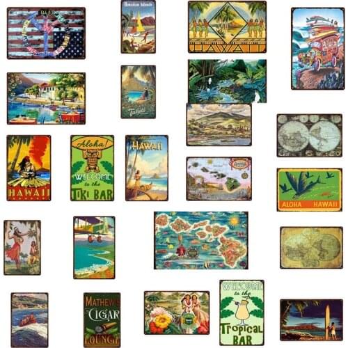 Vintage City Travel Metal Sign Home Decoration Iron Painting Bar Pub Wall Art Retro Tin Poster 20x30cm